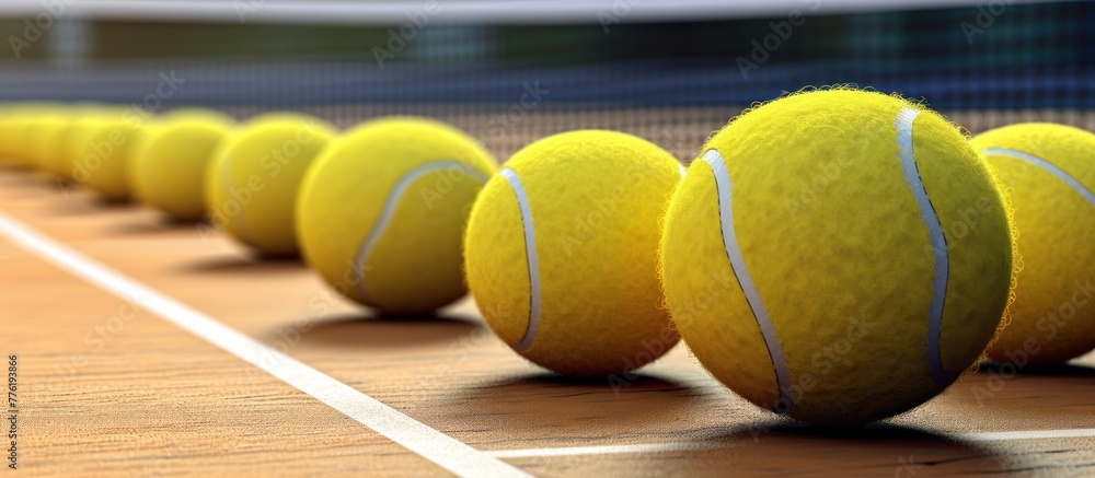 tennis panel balls in court , AI generated