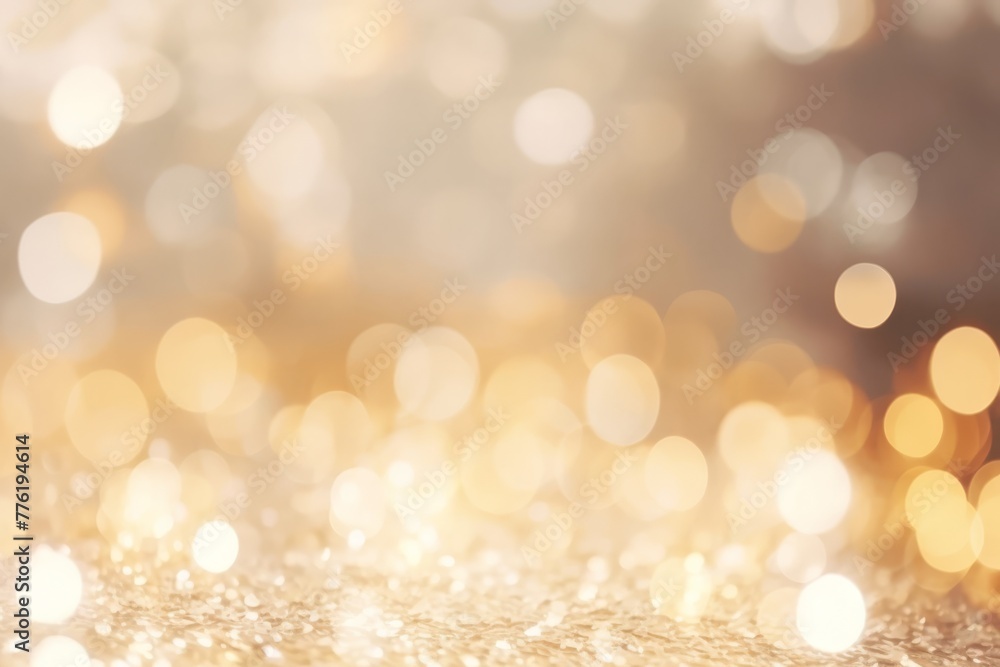 A blurry picture of a golden background with many lights creating tints and shades. The pattern resembles a circle, giving a luxurious and elegant feel to the event