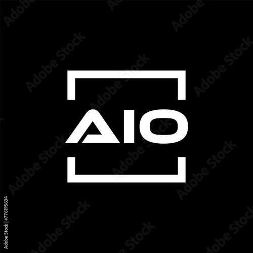 Initial letter AIO logo design. AIO logo design inside square. photo