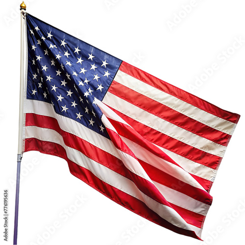 A american flag on transparent background