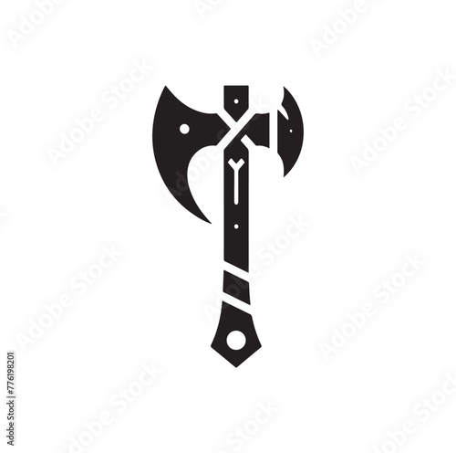 fantasy weapon axe vector illustration. viking tools