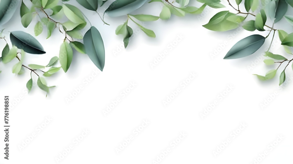 olive branch on white, Green plant in white isolated background. Generated AI