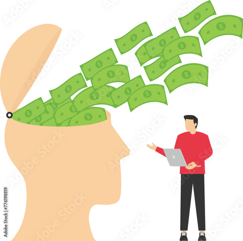 Monetize knowledge or intellectual properties. Innovation, intellectual properties concept.

