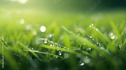 dew on grass. Generated AI
