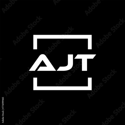 Initial letter AJT logo design. AJT logo design inside square. photo