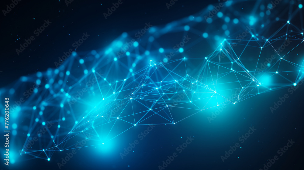 Abstract digital network connection on blue background Abstract digital network connection on blue background