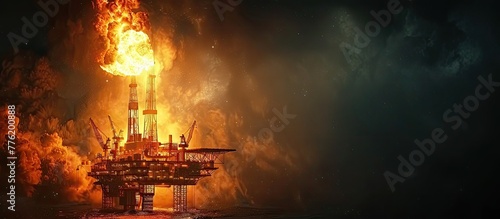 Gas Flare Burning Bright: A Testament to Industrial Power and Energy Extraction