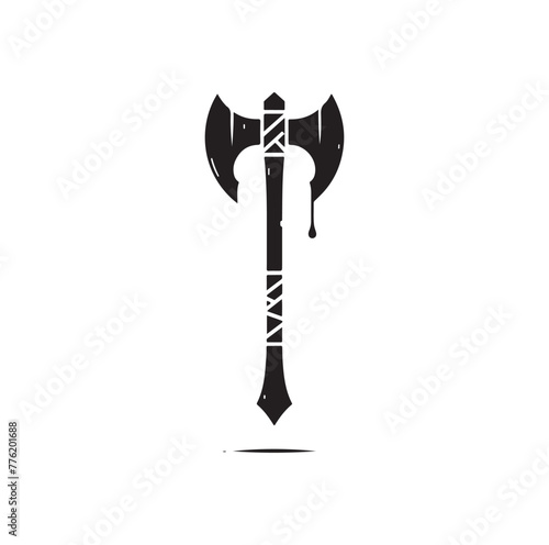 fantasy weapon axe vector illustration. viking tools