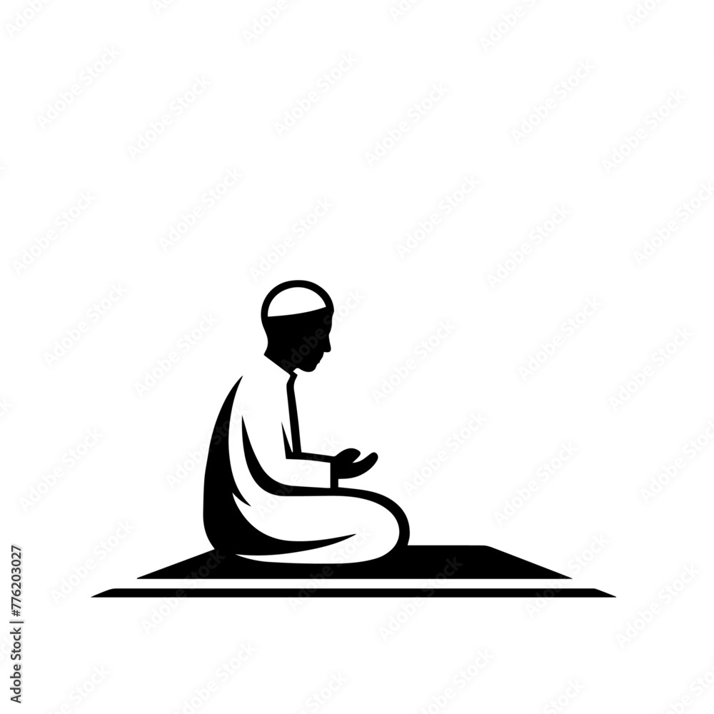 Vector portrait of a Muslim man isolated on white background Vector portrait of a Muslim man isolated on white background