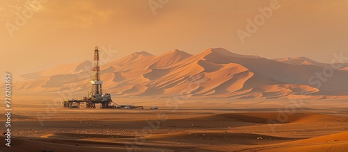 Desert Drilling Rig Conquering Harsh Landscape An Ode to Perseverance and Resourcefulness