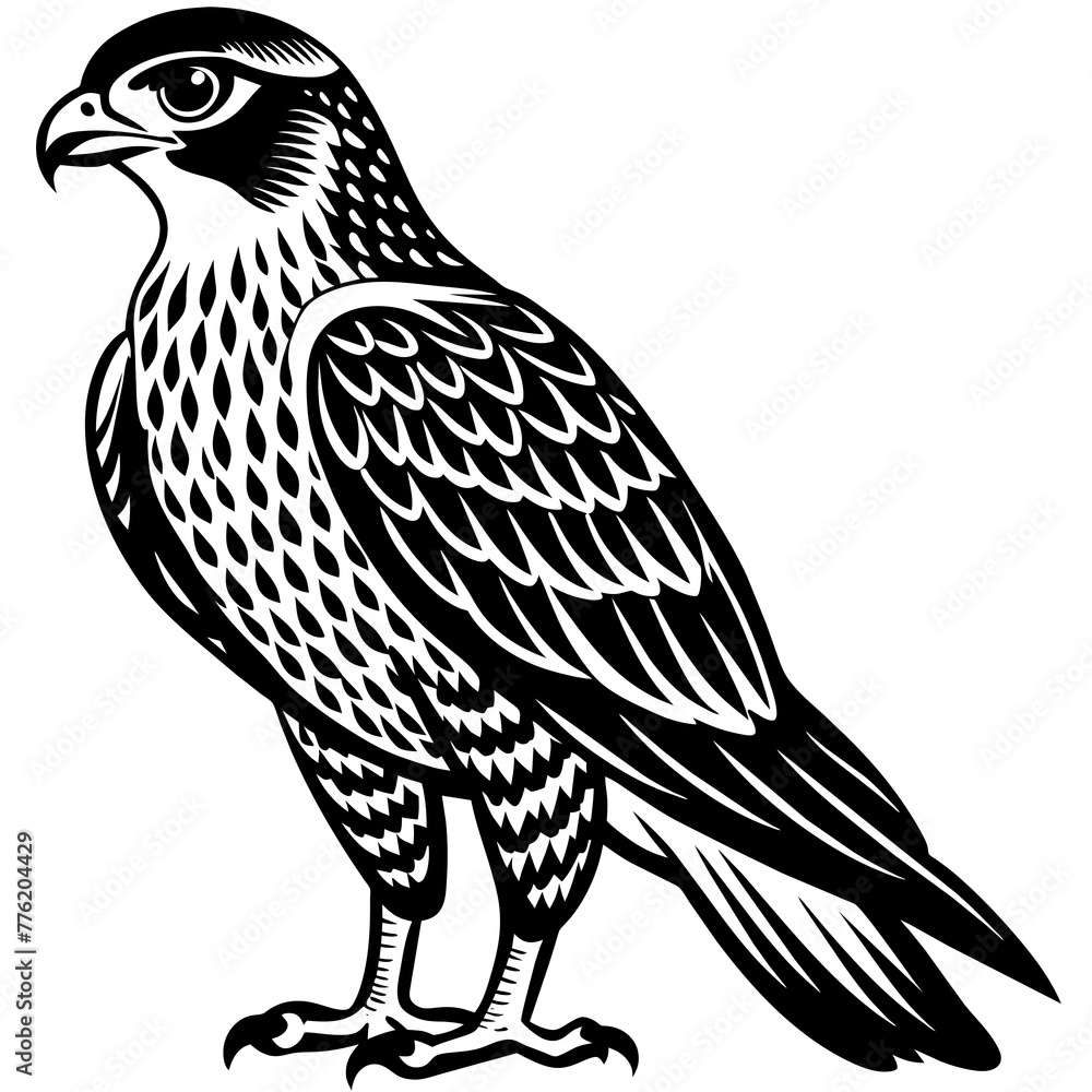 Obraz premium hawk silhouette vector illustration svg file