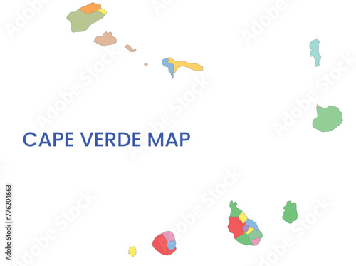 High detailed map of Cape Verde. Outline map of Cape Verde. Africa
