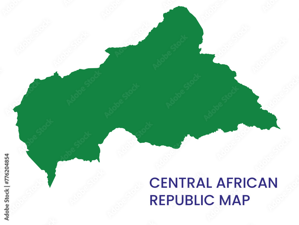High detailed map of Central African Republic. Outline map of Central African Republic. Africa