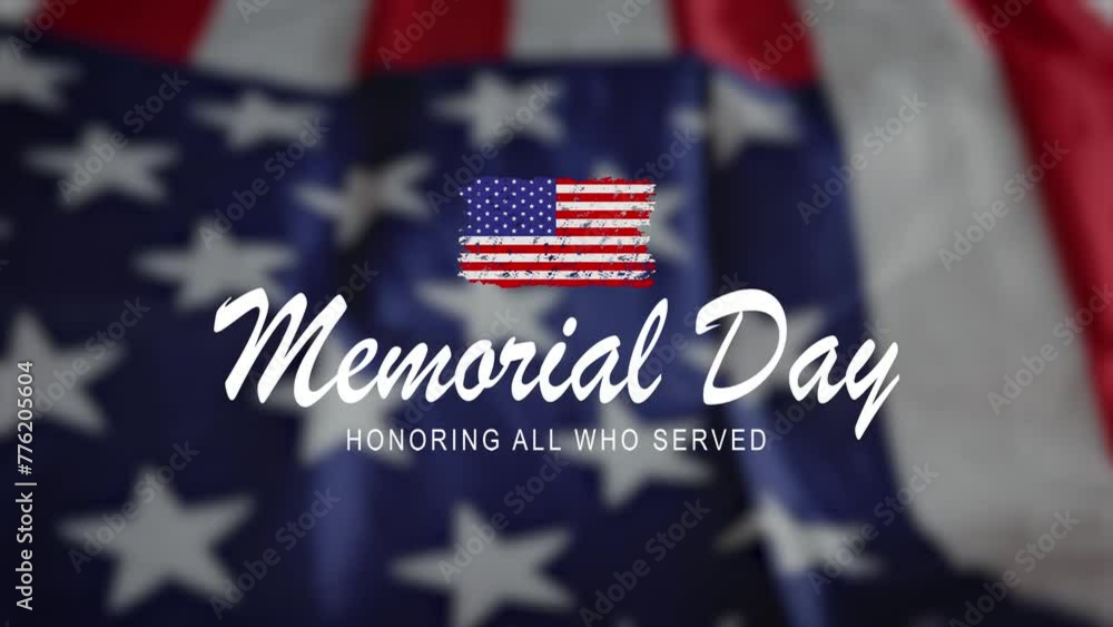Happy Memorial Day USA Flag Background. Memorial day animation ...