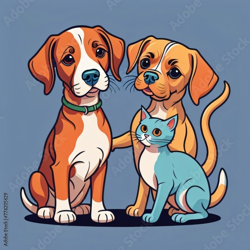 cat and dog cartoon illustration