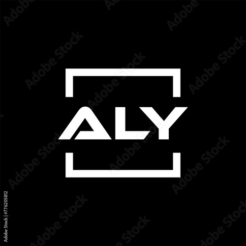 Initial letter ALY logo design. ALY logo design inside square. photo