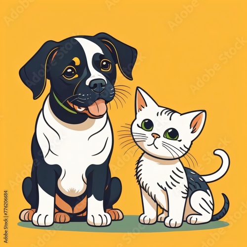 Dog and cat cartoon vector illustration design © Jeffrey