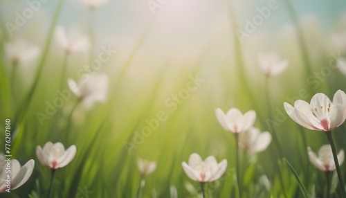 spring flowers in the grass create with ai