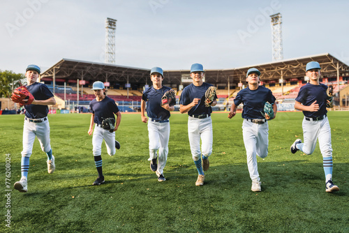 Wall Mural Baseball team having fun together for the victory