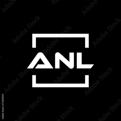 Initial letter ANL logo design. ANL logo design inside square. photo