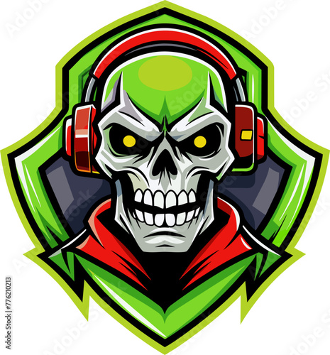 Skull gaming mascot logo icon element vector graphic sign symbol clipart vector illustration