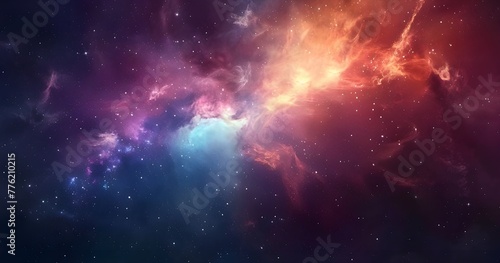 A stunning nebula with vibrant colors and stars  representing the vastness of space and cosmic beauty.