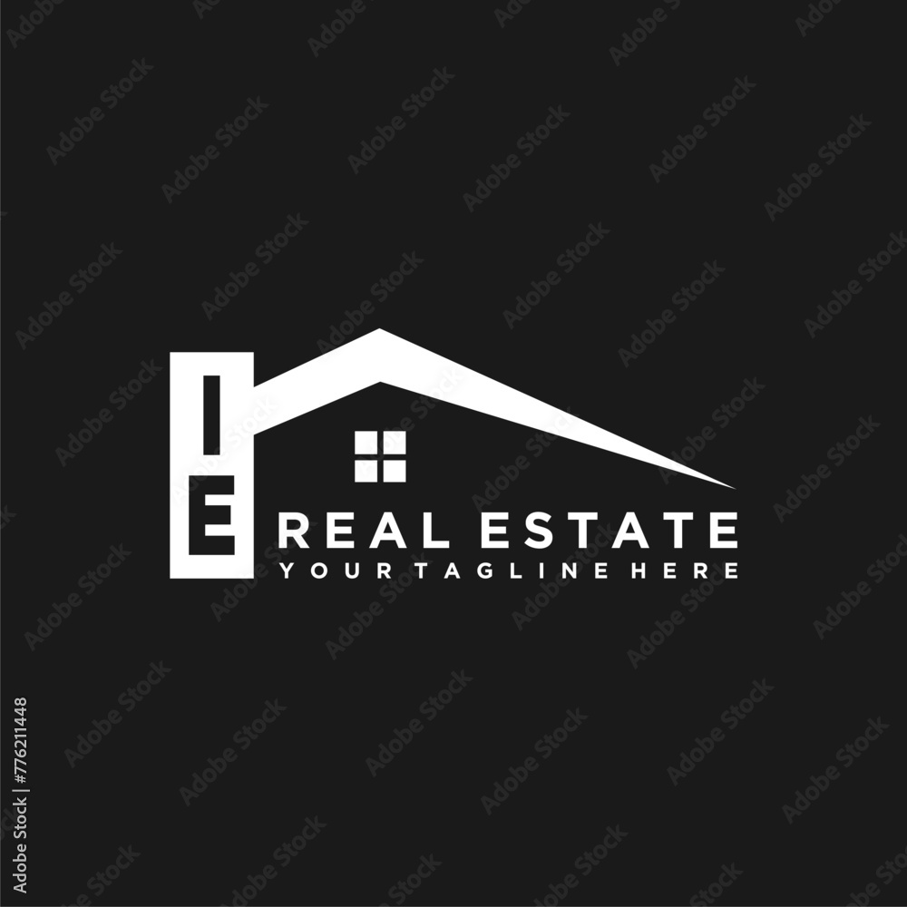 IE Initials Vektor Stok Real Estate Logo Design IE Initials Vektor Stok Real Estate Logo Design