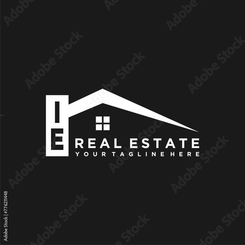 IE Initials Vektor Stok Real Estate Logo Design