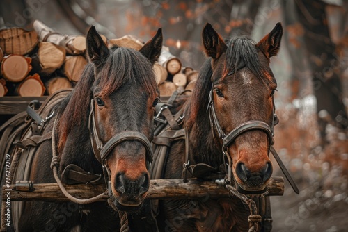 two horses in the stable