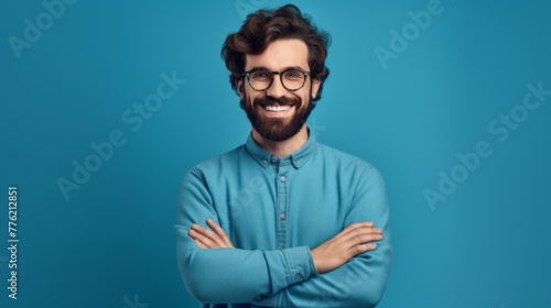 A Smiling Man in Blue © MP Studio