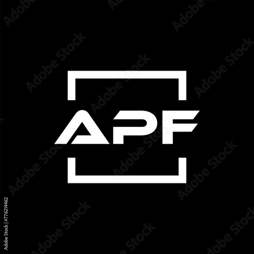 Initial letter APF logo design. APF logo design inside square. photo