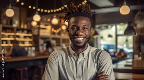 Confident Entrepreneur at Cafe