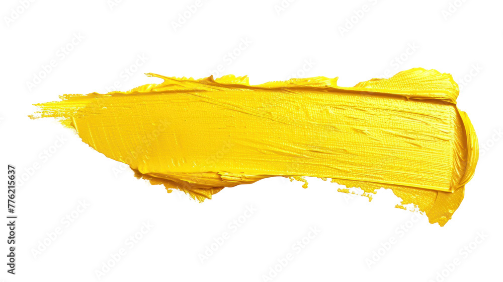 Yellow paint brush strokes transparent background