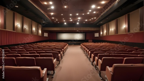 A vacant movie theater with copy room