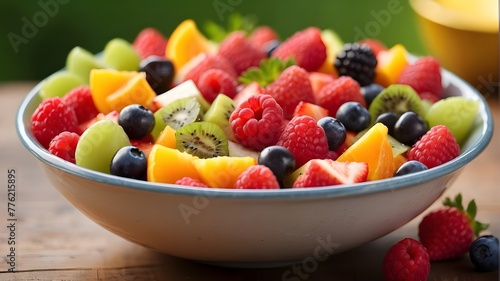 a fresh fruit salad outside