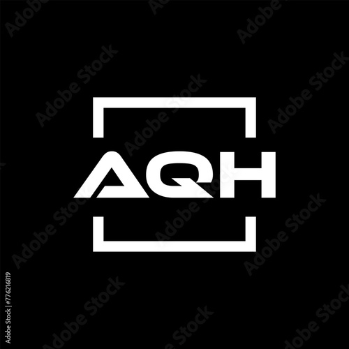 Initial letter AQH logo design. AQH logo design inside square. photo