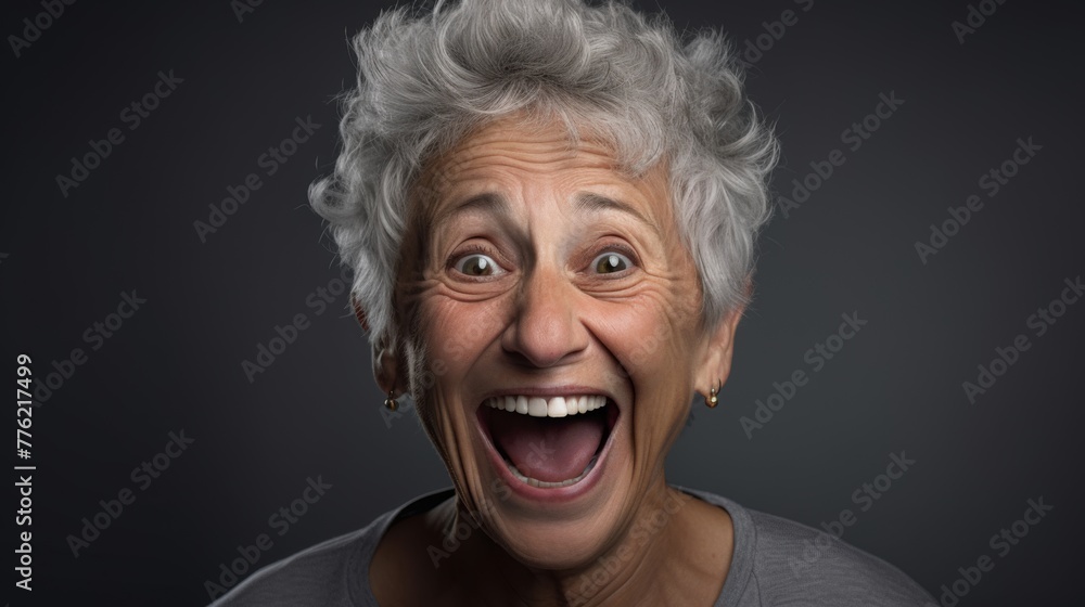 A Joyful Elderly Woman Smiling A Joyful Elderly Woman Smiling