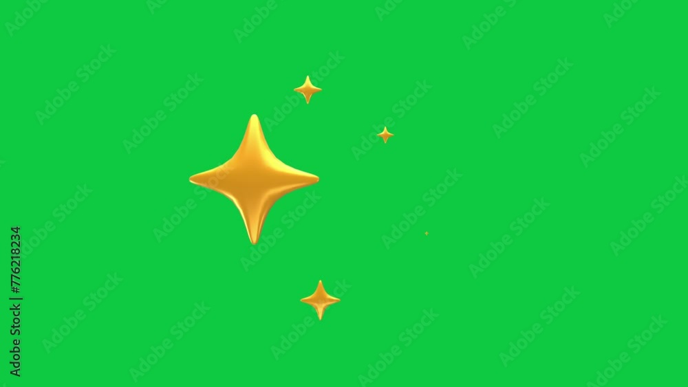 3d Blinking star sparkles, New isolated greenscreen 4K looping 3d Blinking star sparkles, New isolated greenscreen 4K looping