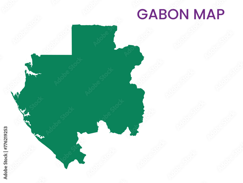 High detailed map of Gabon. Outline map of Gabon. Africa