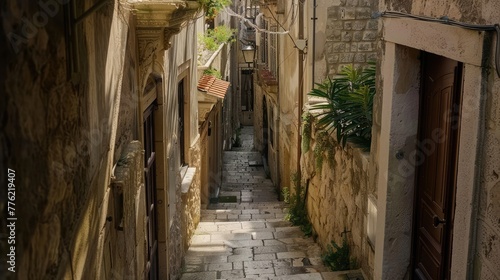 A network of narrow alleyways winding through an ancient Mediterranean town  each corner holding a story untold.