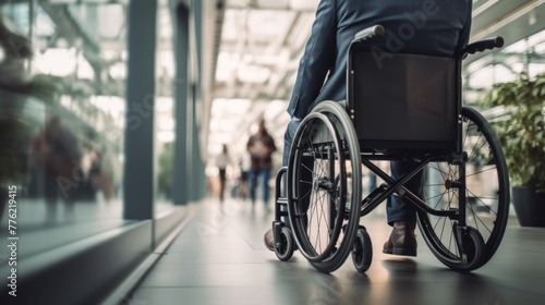 A Wheelchair in the Hospital Corridor