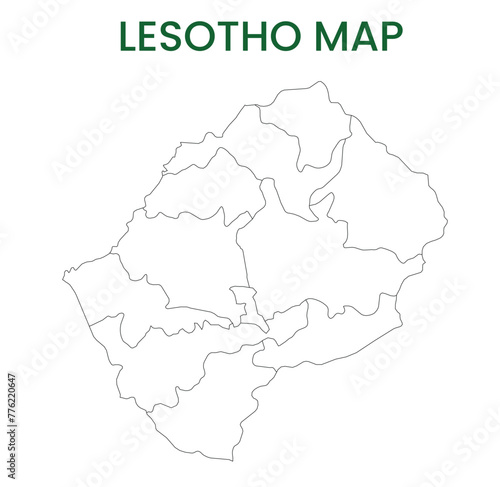 High detailed map of Lesotho. Outline map of Lesotho. Africa