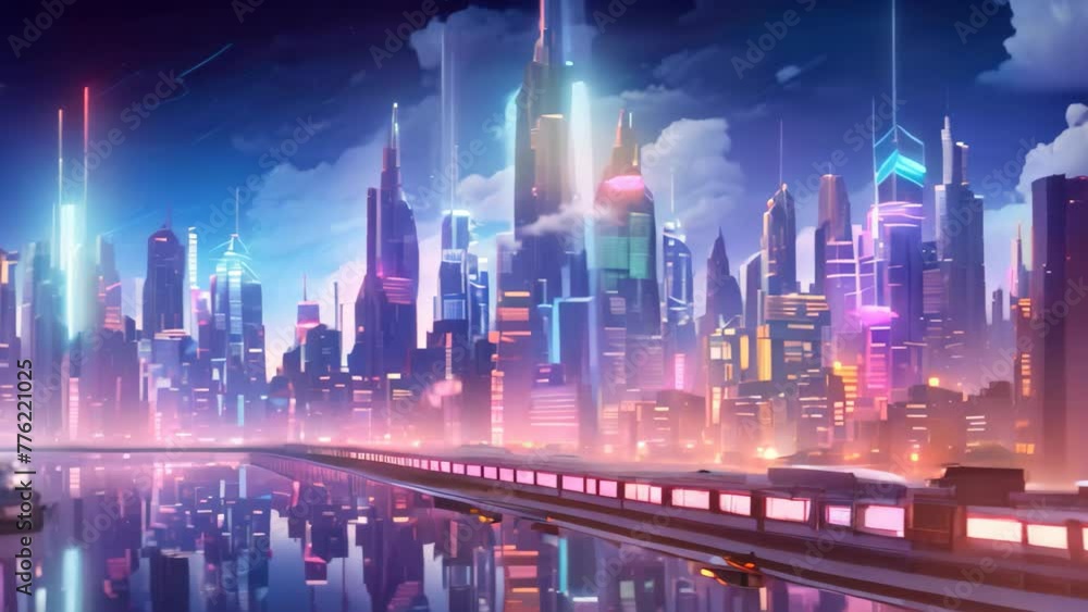 A sprawling cityscape teeming with towering buildings, forming an awe-inspiring spectacle, A futuristic cityscape bathed in neon lights, AI Generated A sprawling cityscape teeming with towering buildings, forming an awe-inspiring spectacle, A futuristic cityscape bathed in neon lights, AI Generated