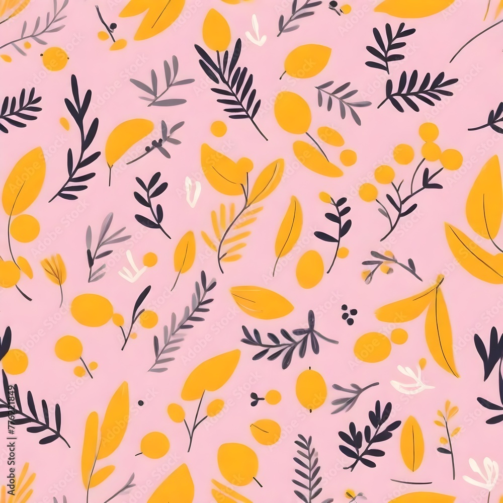 Fototapeta premium Beautifull colored floral pattern on plaid background