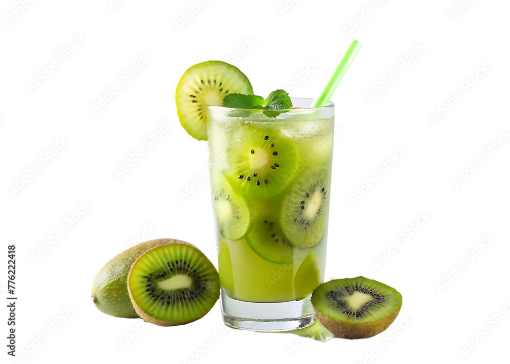 tasty mango and kiwi smoothie glass isolated on transparent background tasty mango and kiwi smoothie glass isolated on transparent background