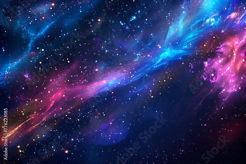 Abstract cosmic space background with nebula, stars and galaxies.