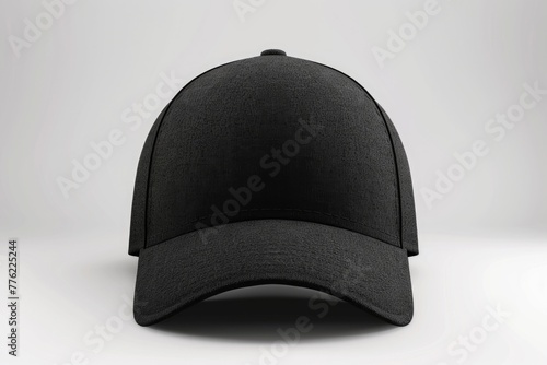 blank black baseball cap hat 4 view on white background