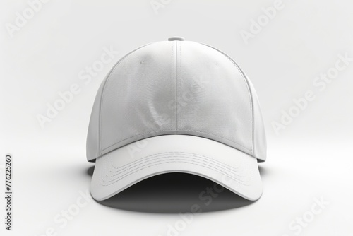 Blank baseball cap 4 view color white on white background photo