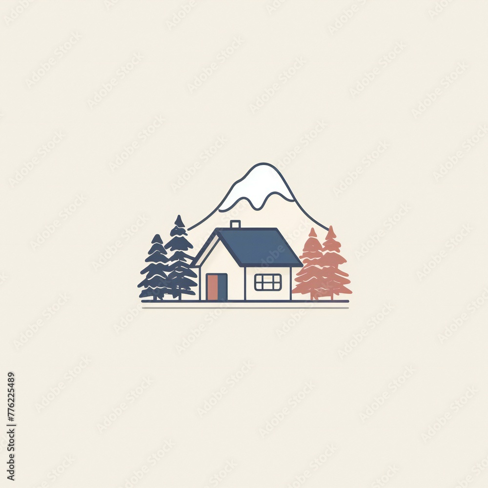 flat minimalist house logo icon flat minimalist house logo icon