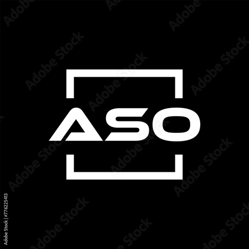 Initial letter ASO logo design. ASO logo design inside square.
